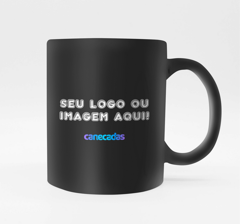 Caneca de Cerâmica Preta com sua Personalização