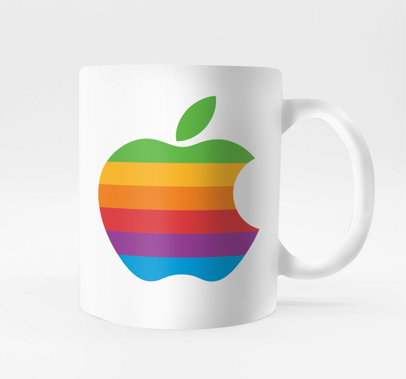 Caneca Apple Branca com Maça Arco Íris