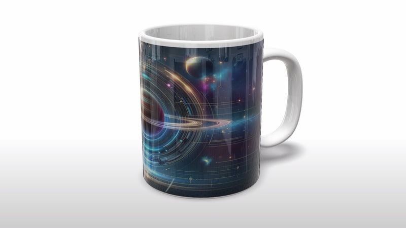 Caneca Futurista Espaço e Planetas